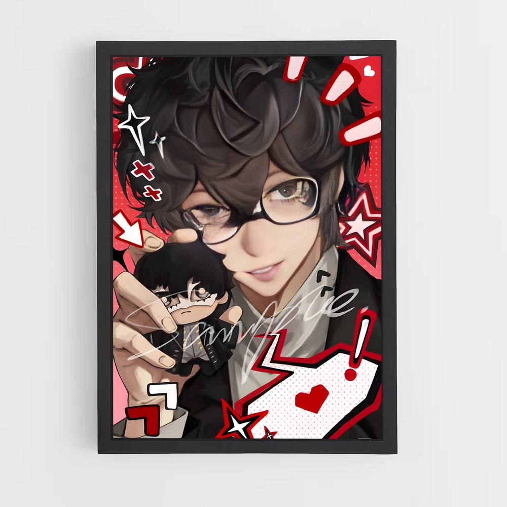 Poster Chat et Lunettes – affiche Persona 5 (vue 2)